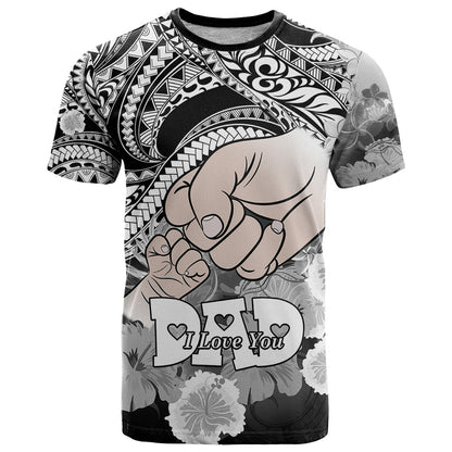 Polynesian Pride Happy Father Day T-Shirt I Love You Dad - Polynesian Tribal Black Graphic Tee