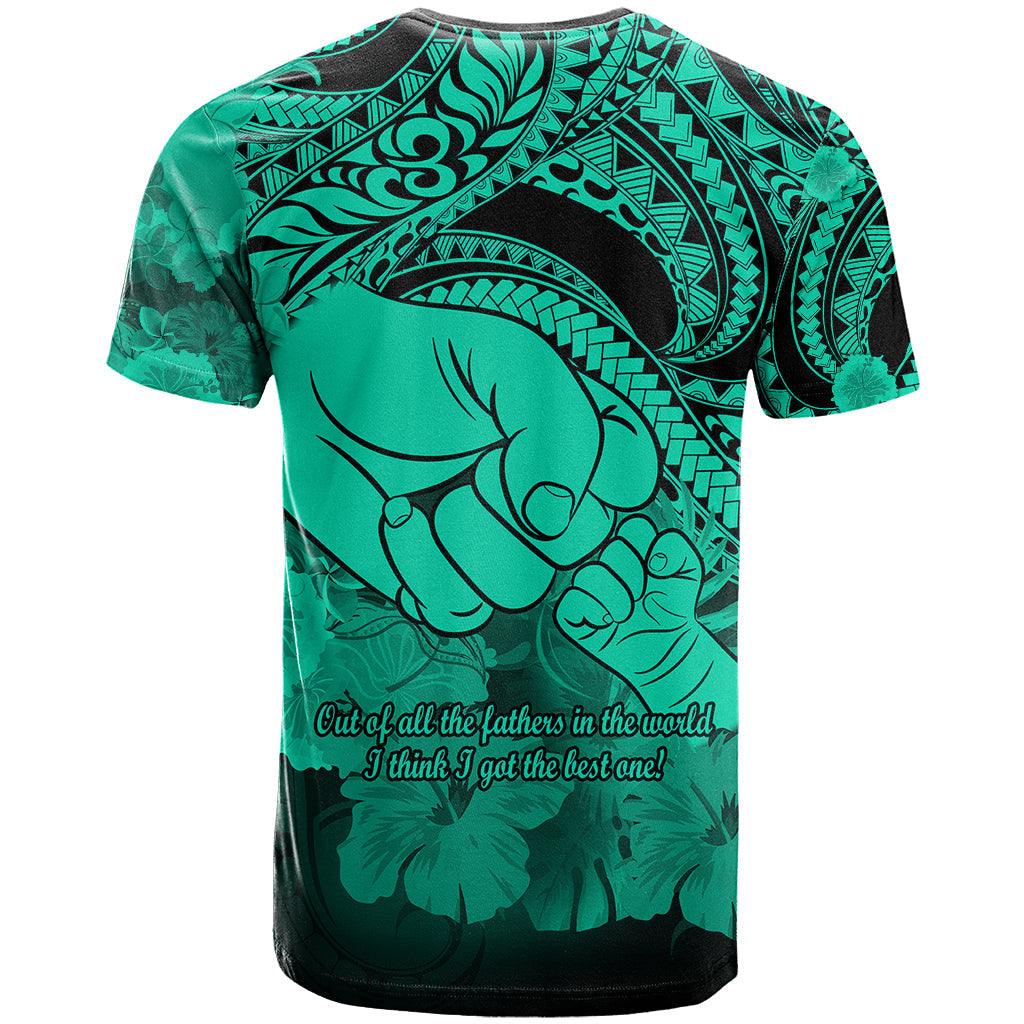 Polynesian Pride Happy Father Day T-Shirt I Love You Dad - Polynesian Tribal Green Graphic Tee