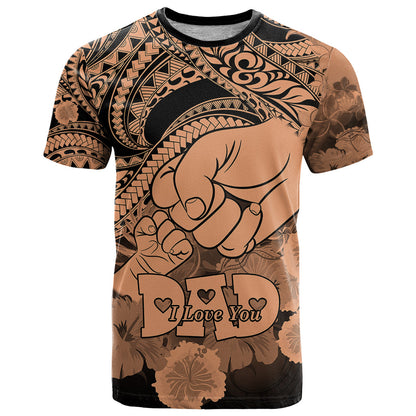 Polynesian Pride Happy Father Day T-Shirt I Love You Dad - Polynesian Tribal Nude Graphic Tee