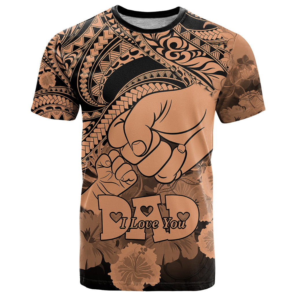 Personalised Polynesian Pride Happy Father Day T-Shirt I Love You Dad - Polynesian Tribal Nude Graphic Tee