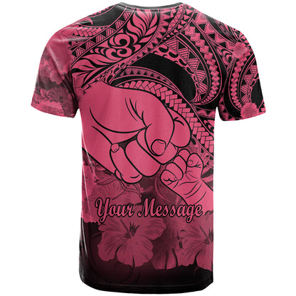 Personalised Polynesian Pride Happy Father Day T-Shirt I Love You Dad - Polynesian Tribal Pink Graphic Tee