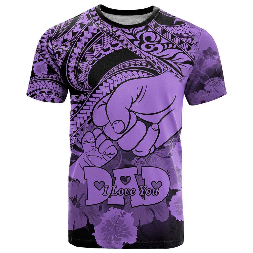 Polynesian Pride Happy Father Day T-Shirt I Love You Dad - Polynesian Tribal Purple Graphic Tee