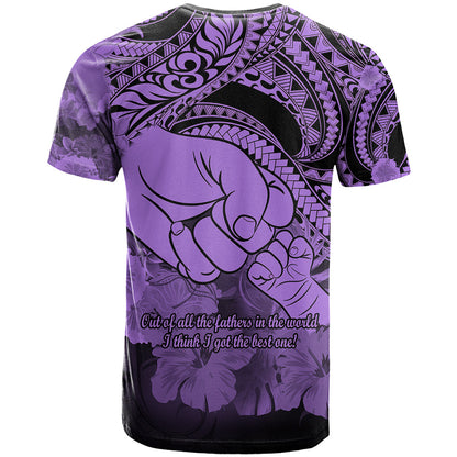 Polynesian Pride Happy Father Day T-Shirt I Love You Dad - Polynesian Tribal Purple Graphic Tee