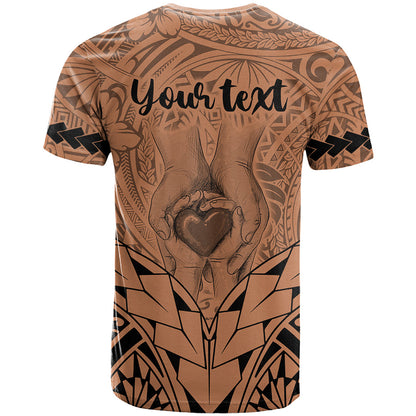 Personalised Polynesian Father's Day Gift For Dad T-Shirt Super Father In The World - Nude Polynesian Pattern Graphic Tee