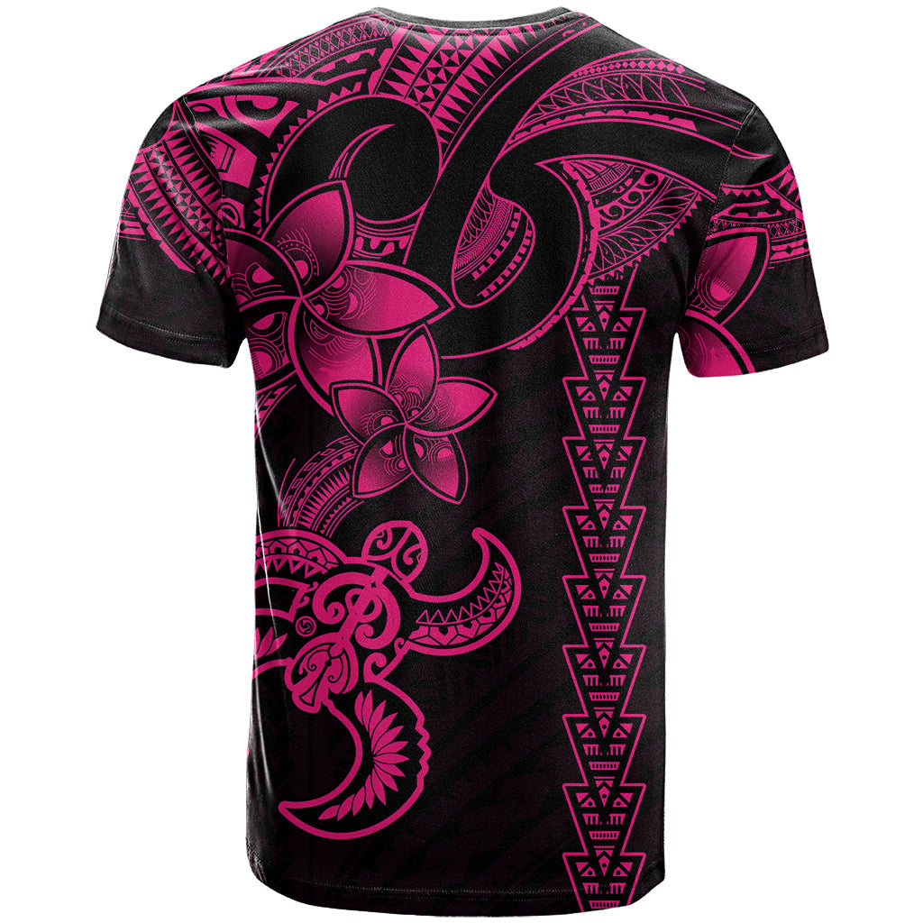 Hawaiian Tribal T-Shirt Polynesian Kakau Turtle - Pink Graphic Tee