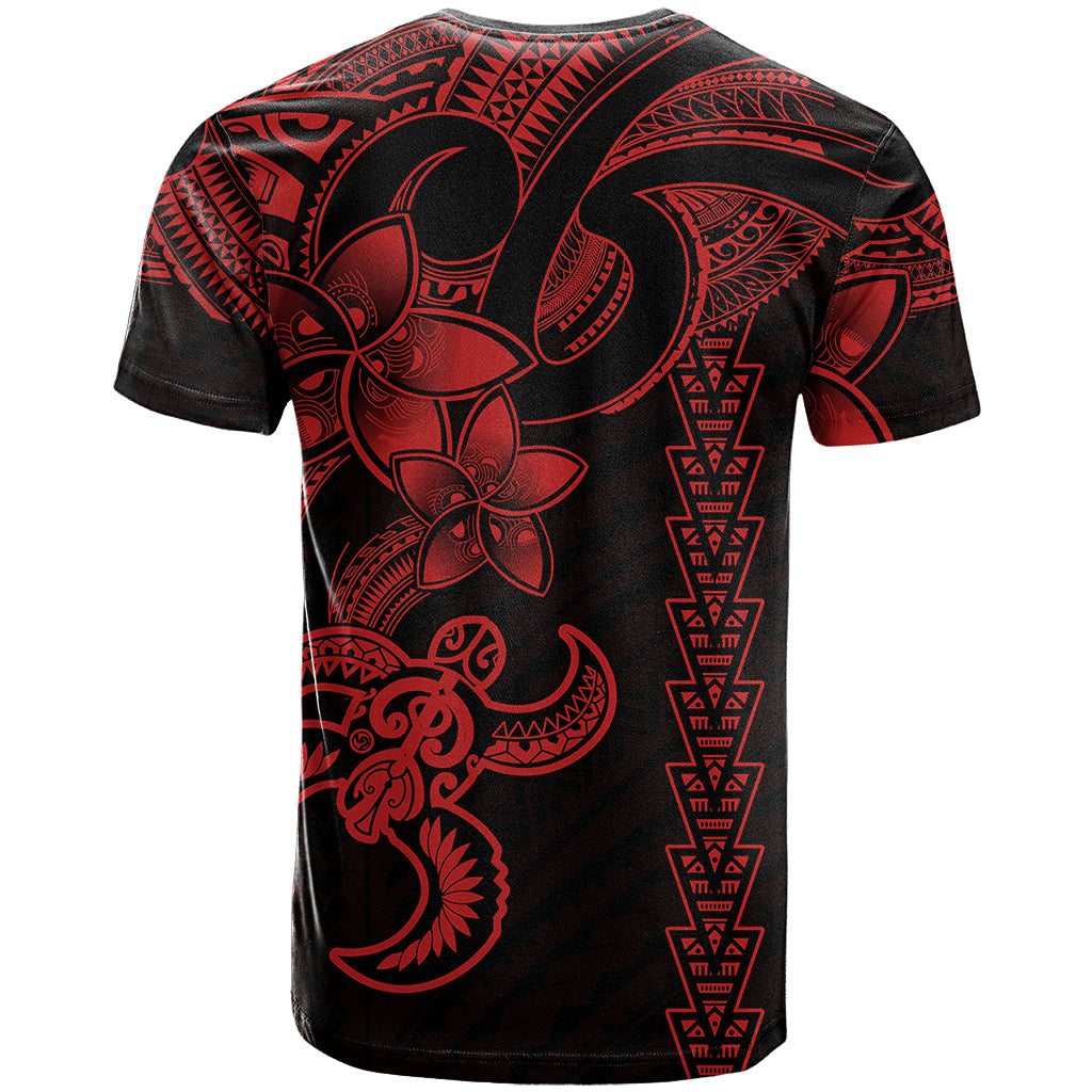 Hawaiian Tribal T-Shirt Polynesian Kakau Turtle - Red Graphic Tee