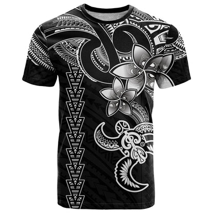 Hawaiian Tribal T-Shirt Polynesian Kakau Turtle - White Graphic Tee