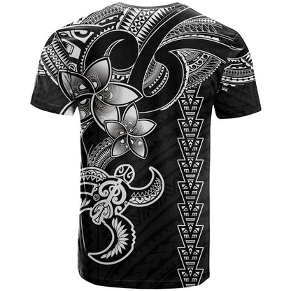 Hawaiian Tribal T-Shirt Polynesian Kakau Turtle - White Graphic Tee