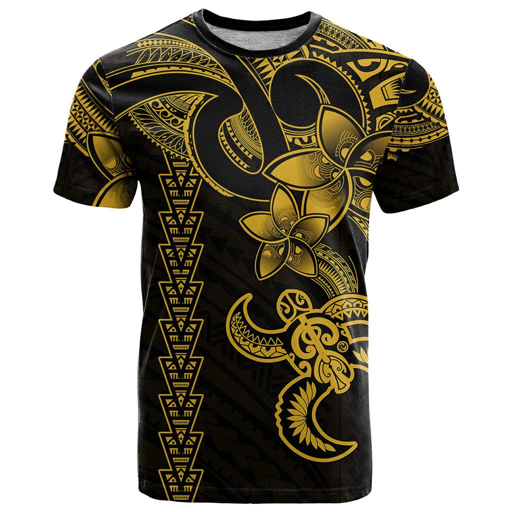 Hawaiian Tribal T-Shirt Polynesian Kakau Turtle - Yellow Graphic Tee