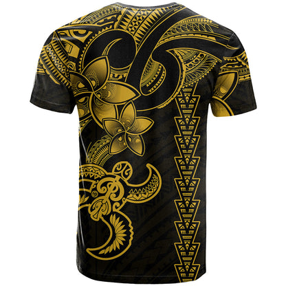 Hawaiian Tribal T-Shirt Polynesian Kakau Turtle - Yellow Graphic Tee