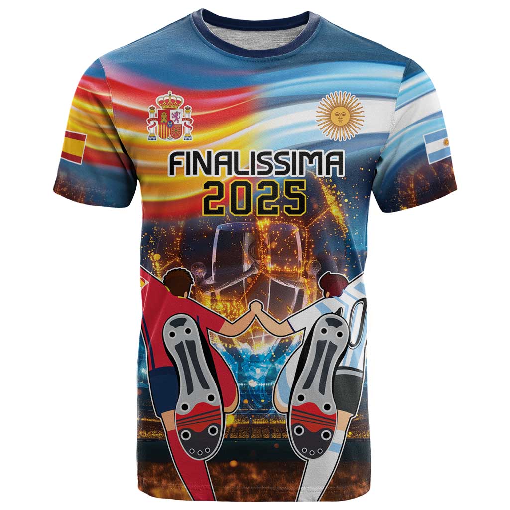 Custom Spain and Argentina Football T-Shirt Finalissima Make History Together Graphic Tee