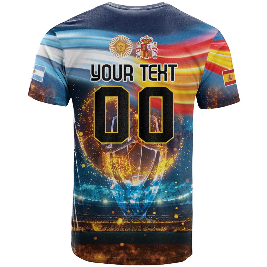 Custom Spain and Argentina Football T-Shirt Finalissima Make History Together Graphic Tee