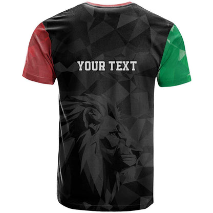Personalized Kenya Maasai Shield T-Shirt Green Red Kenyan Lion Half Style Graphic Tee