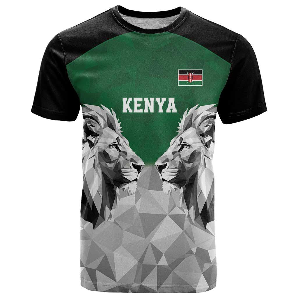 Kenya Rugby Custom T-Shirt Green Kenyan 22-23 Motif Graphic Tee