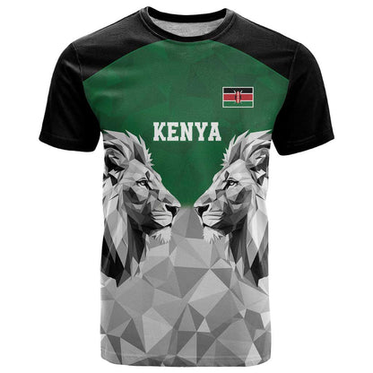 Kenya Rugby Custom T-Shirt Green Kenyan 22-23 Motif Graphic Tee