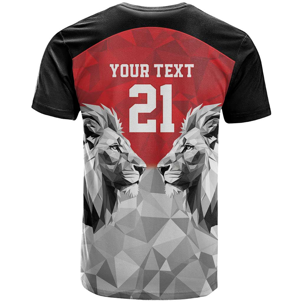 Kenya Rugby Custom T-Shirt Red Kenyan 22-23 Motif Graphic Tee