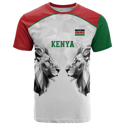 Kenya Rugby Custom T-Shirt White Kenyan 22-23 Motif Graphic Tee