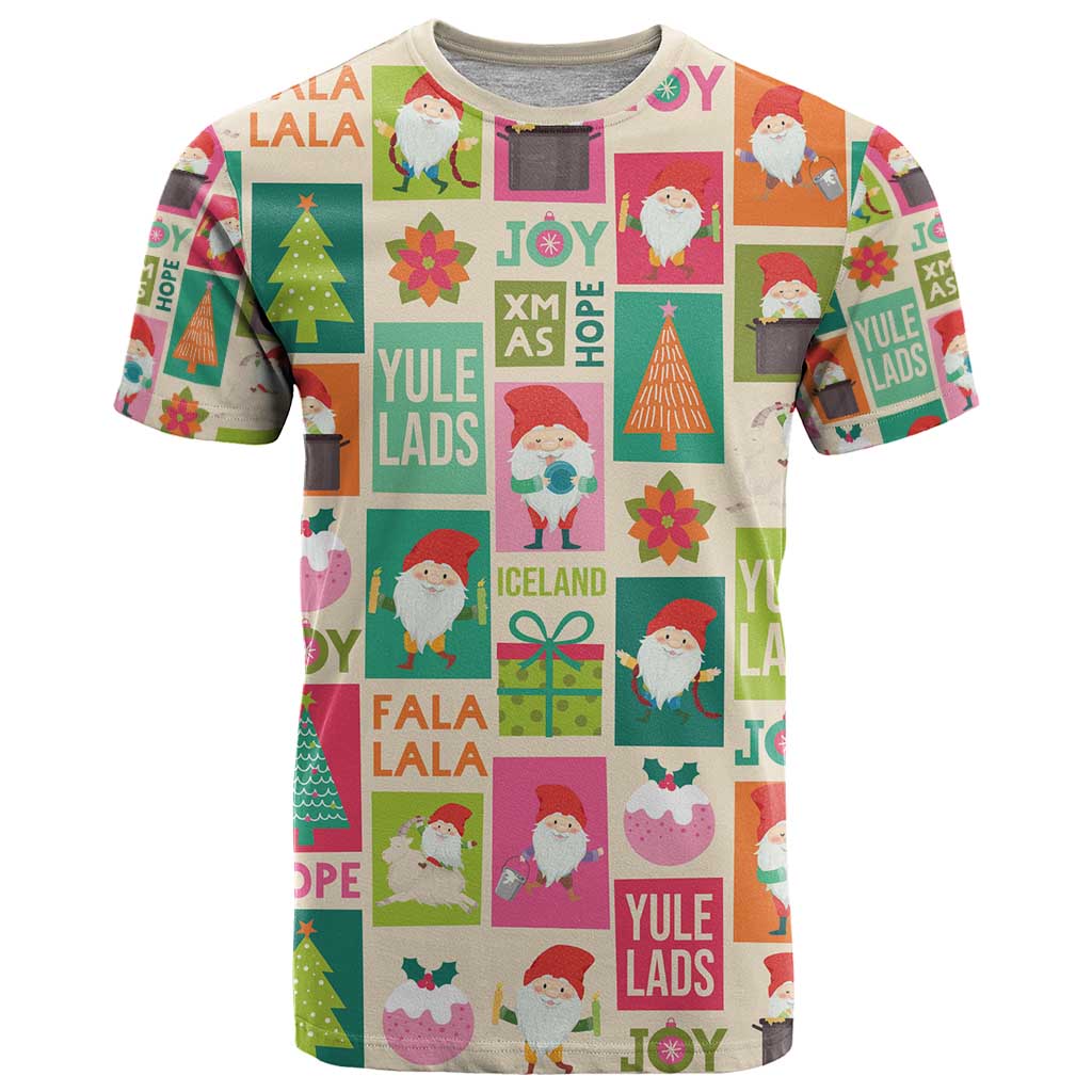 Cute Yule Lads Christmas T-Shirt Icelandic Jolasveinar Hippie Style Graphic Tee