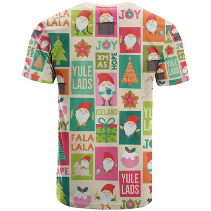 Cute Yule Lads Christmas T-Shirt Icelandic Jolasveinar Hippie Style Graphic Tee