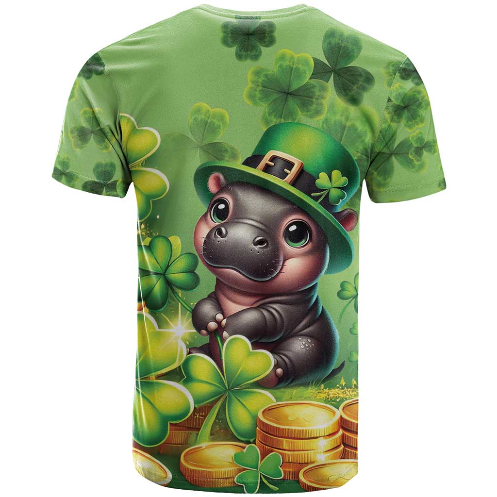 Leprechaun Moo Deng St Patricks Day T-Shirt Graphic Tee