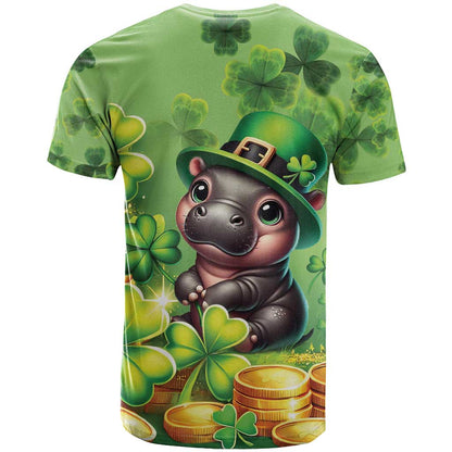 Leprechaun Moo Deng St Patricks Day T-Shirt Graphic Tee