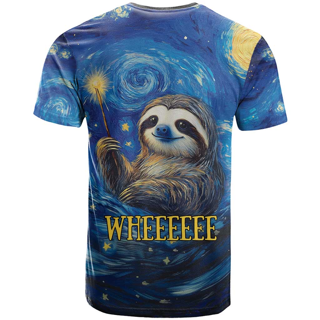 Sloth Life Is The Best Life T-Shirt with Starry Night Sky Graphic Tee