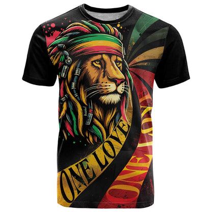 Jamaica Rastafarian Lion One Love T-Shirt Graphic Tee