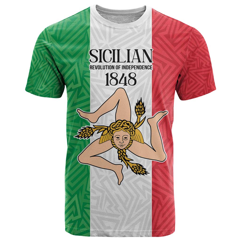 Sicilian Revolution of 1848 T-Shirt Bandiera del Regno di Sicilia 1848-1849 Graphic Tee