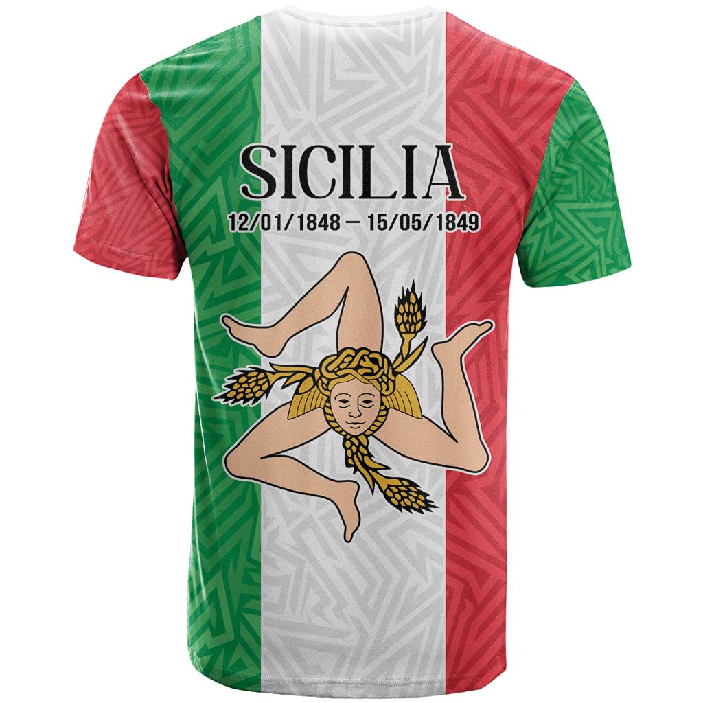 Sicilian Revolution of 1848 T-Shirt Bandiera del Regno di Sicilia 1848-1849 Graphic Tee