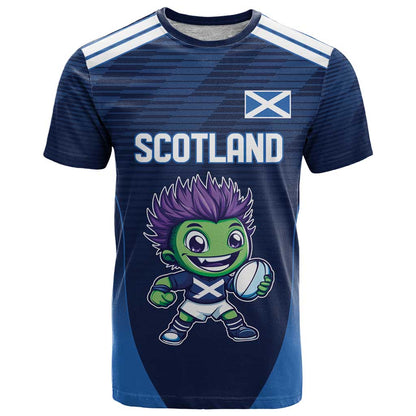 Scotland Rugby Custom T-Shirt Thistle Mascot Go Scottish! Graphic Tee