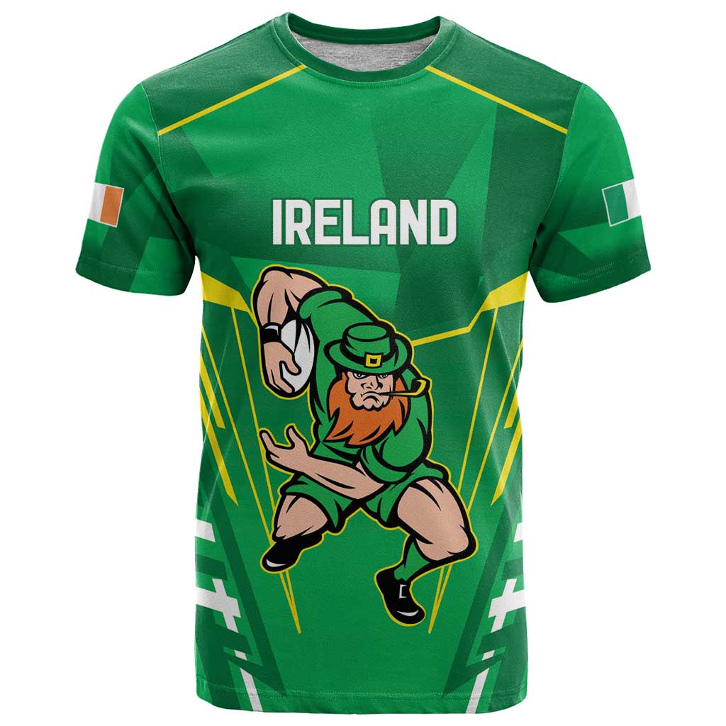 Ireland Rugby Custom T-Shirt Irish Warrior Mascot Go Shamrock Graphic Tee