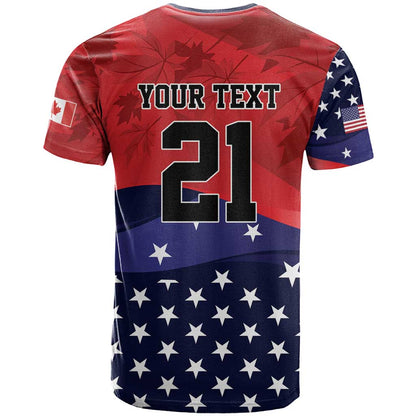 USA Canada Ice Hockey Custom T-Shirt Go Champion 4 Nations Graphic Tee