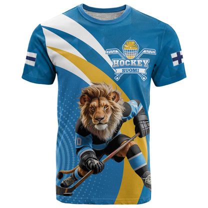 Finland Leijonat Hockey Custom T-Shirt Suomen Jaakiekkoliitto 4 Nations Graphic Tee