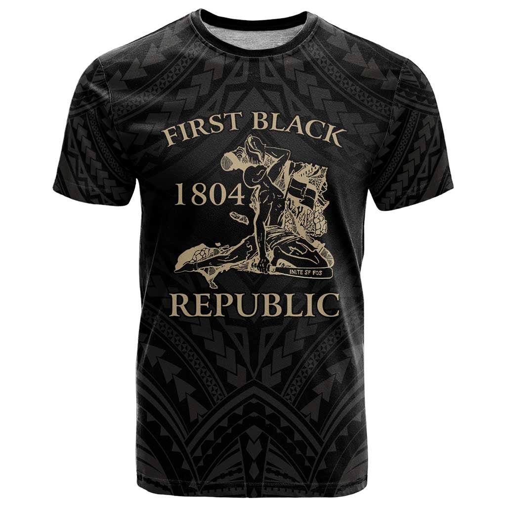 Personalized Haiti First Black Republic T-Shirt Negre Marron With Map And Flag Graphic Tee