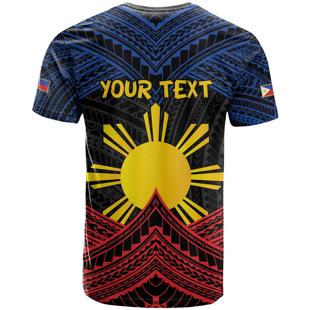 Personalized Philippines T-Shirt Polynesian Tribal Tattoo with Filipino Flag Motif Graphic Tee