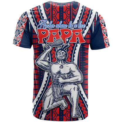 Aotearoa Father's Day Gift For Dad T-Shirt Aroha Ahau Ki A Koe Papa - Maori Style Pattern Graphic Tee