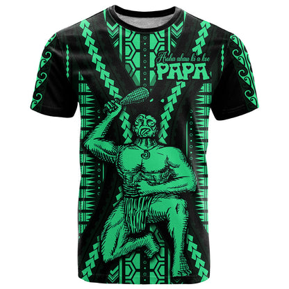 Maori Fathers Day New Zealand T-Shirt Aroha Ahau Ki A Koe Papa - Green Graphic Tee