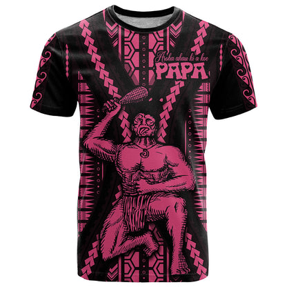 Maori Fathers Day New Zealand T-Shirt Aroha Ahau Ki A Koe Papa - Pink Graphic Tee