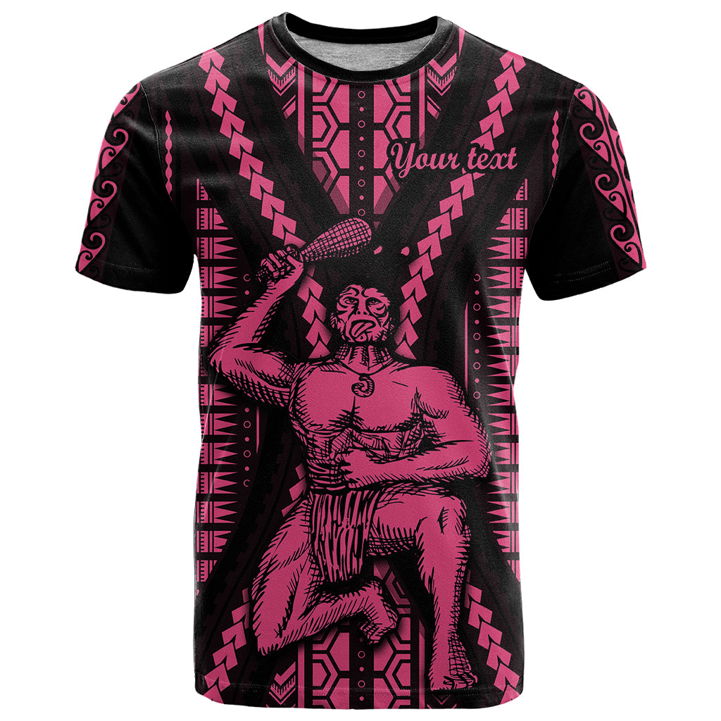 Custom Maori Fathers Day New Zealand T-Shirt Aroha Ahau Ki A Koe Papa - Pink Graphic Tee