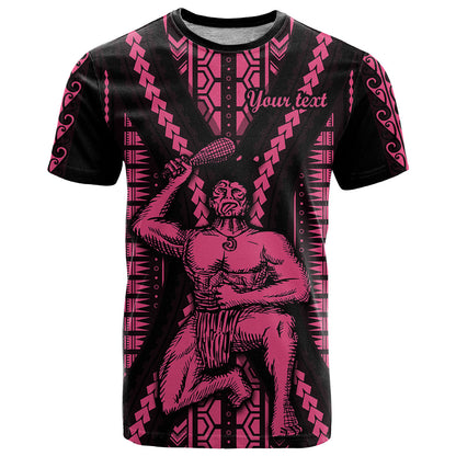 Custom Maori Fathers Day New Zealand T-Shirt Aroha Ahau Ki A Koe Papa - Pink Graphic Tee