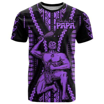Maori Fathers Day New Zealand T-Shirt Aroha Ahau Ki A Koe Papa - Purple Graphic Tee