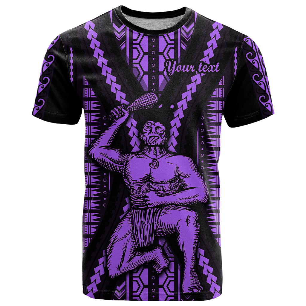 Custom Maori Fathers Day New Zealand T-Shirt Aroha Ahau Ki A Koe Papa - Purple Graphic Tee