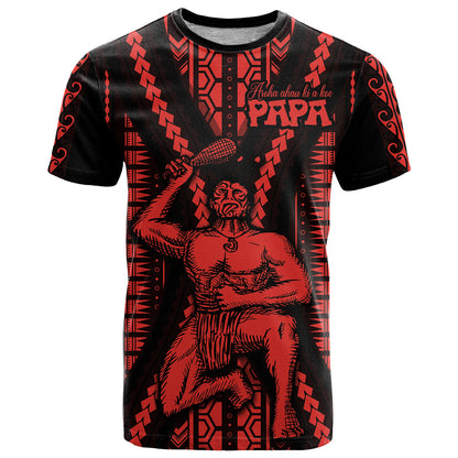 Maori Fathers Day New Zealand T-Shirt Aroha Ahau Ki A Koe Papa - Red Graphic Tee