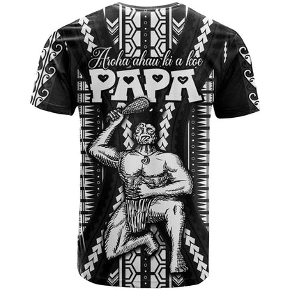 Maori Fathers Day New Zealand T-Shirt Aroha Ahau Ki A Koe Papa - Black Graphic Tee