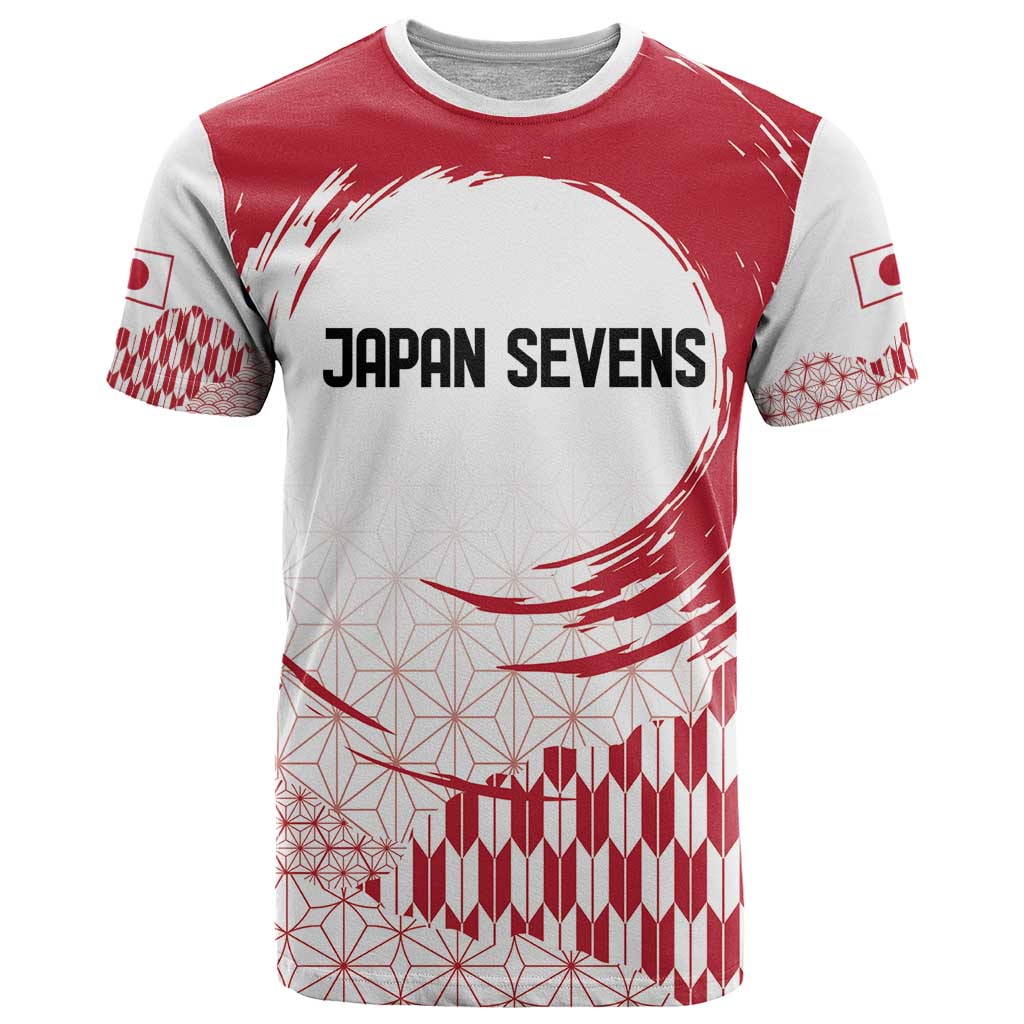 Custom Japan Sevens T-Shirt Japanese Rising Sun with Hemp Leaf Pattern Graphic Tee