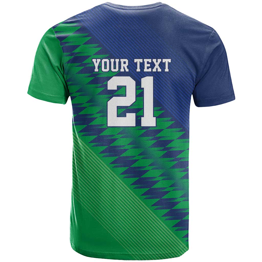 Namibia Cricket Custom T-Shirt Namibian Sporty Pattern Flag Motif Graphic Tee