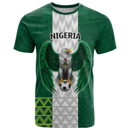 Nigeria Football Custom T-Shirt Retro Nigeria 20-21 Eagle Flag Motif Graphic Tee
