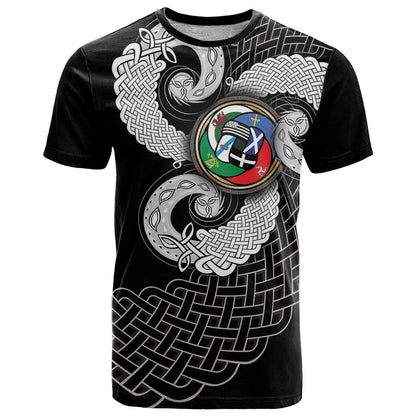 Six Celtic Countries Heritage T-Shirt Black Celtic Knot Triskelion Graphic Tee