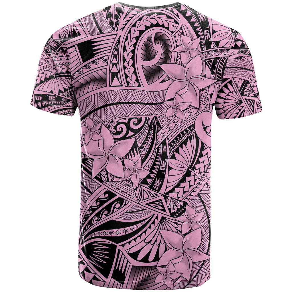 Polynesia T-Shirt Tribal Polynesian Spirit With Pink Pacific Flowers Graphic Tee