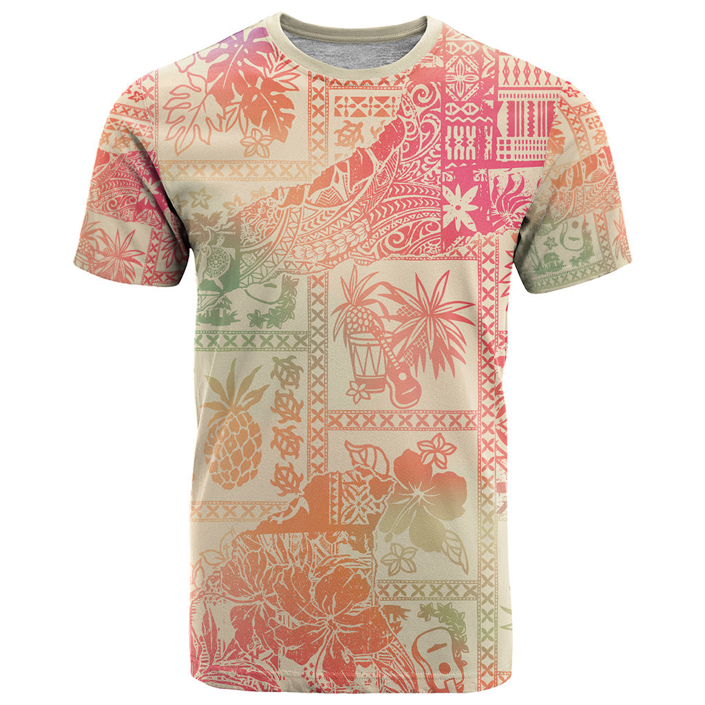 Hawaii T-Shirt Aloha Tribal Pattern Sweat Pink Ombre Graphic Tee